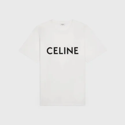 CELINE LOOSE T-SHIRT IN COTTON JERSEY CHALK / BLAC