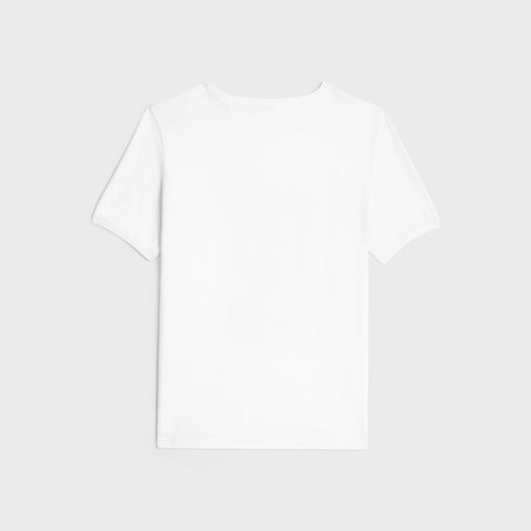 CELINE 70'S ANCHOR T-SHIRT IN COTTON JERSEY OFF WHITE