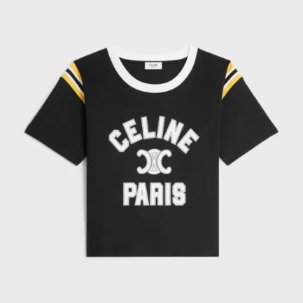 CELINE PARIS T-SHIRT IN COTTON JERSEY BLACK
