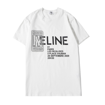 Celine Men Vintage Classic Kanye Reflective letters printing T-shirt