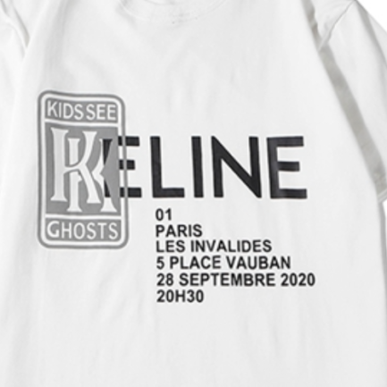 Celine Men Vintage Classic Kanye Reflective letters printing T-shirt