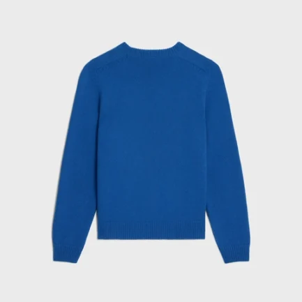 TRIOMPHE CREW NECK SWEATER IN CASHMERE WOOL ROYAL BLUE