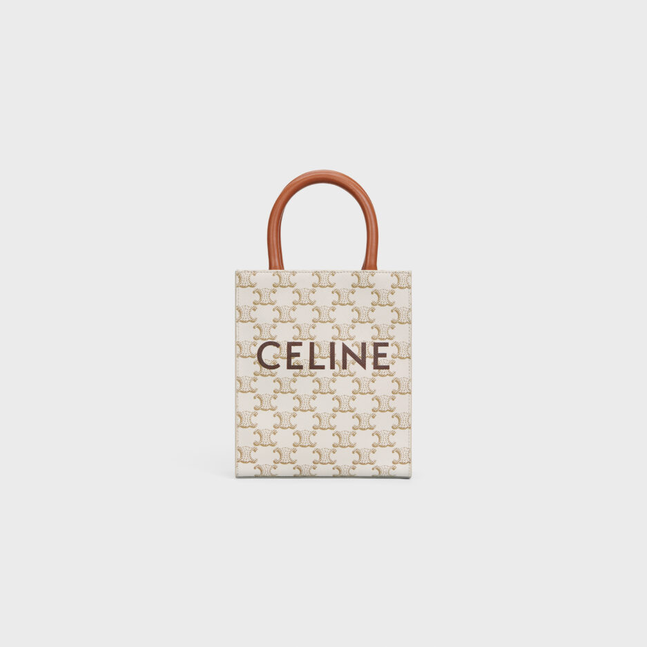 MINI VERTICAL CABAS IN TRIOMPHE CANVAS AND CALFSKIN WITH CELINE ...